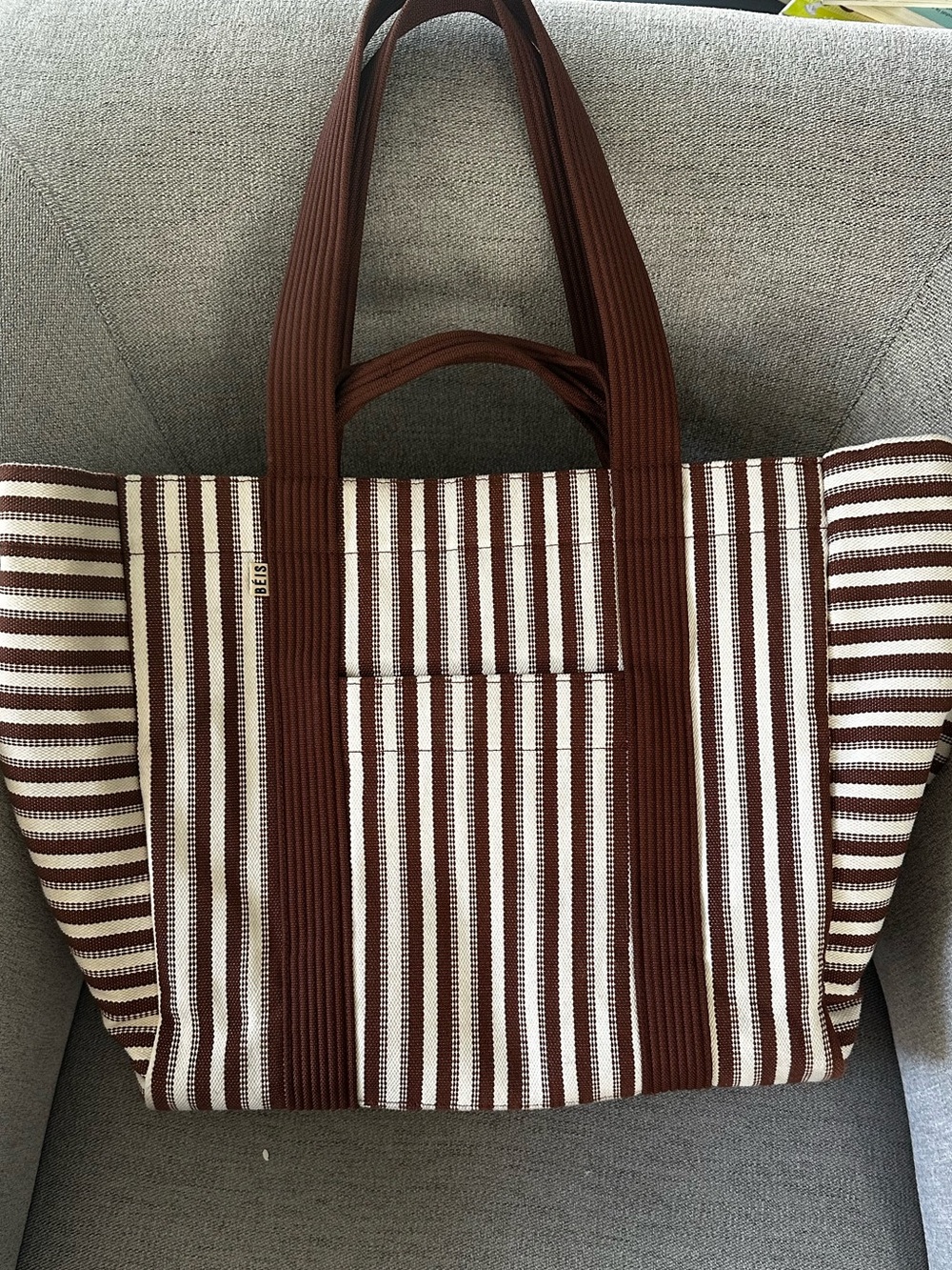 BEIS Vacation Tote in Maple Stripe
